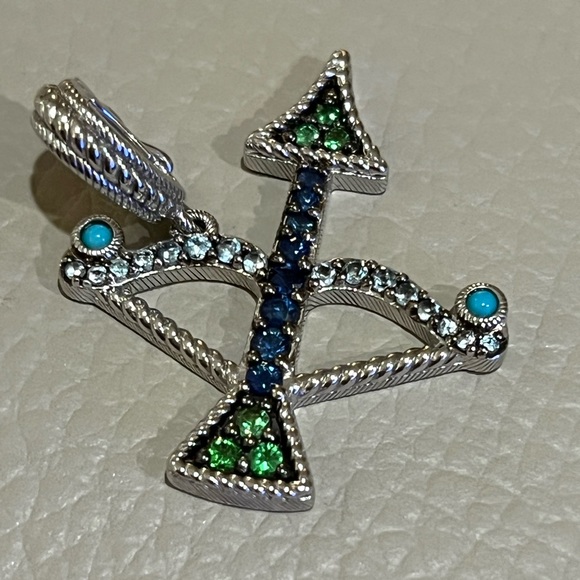 Judith Ripka Sagittarius ♐️ Enhancer - Sterling Silver Turquoise Multi Gemstone - Picture 5 of 7
